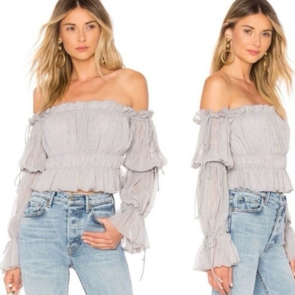 Chrissy Teigen X Revolve off shoulder top